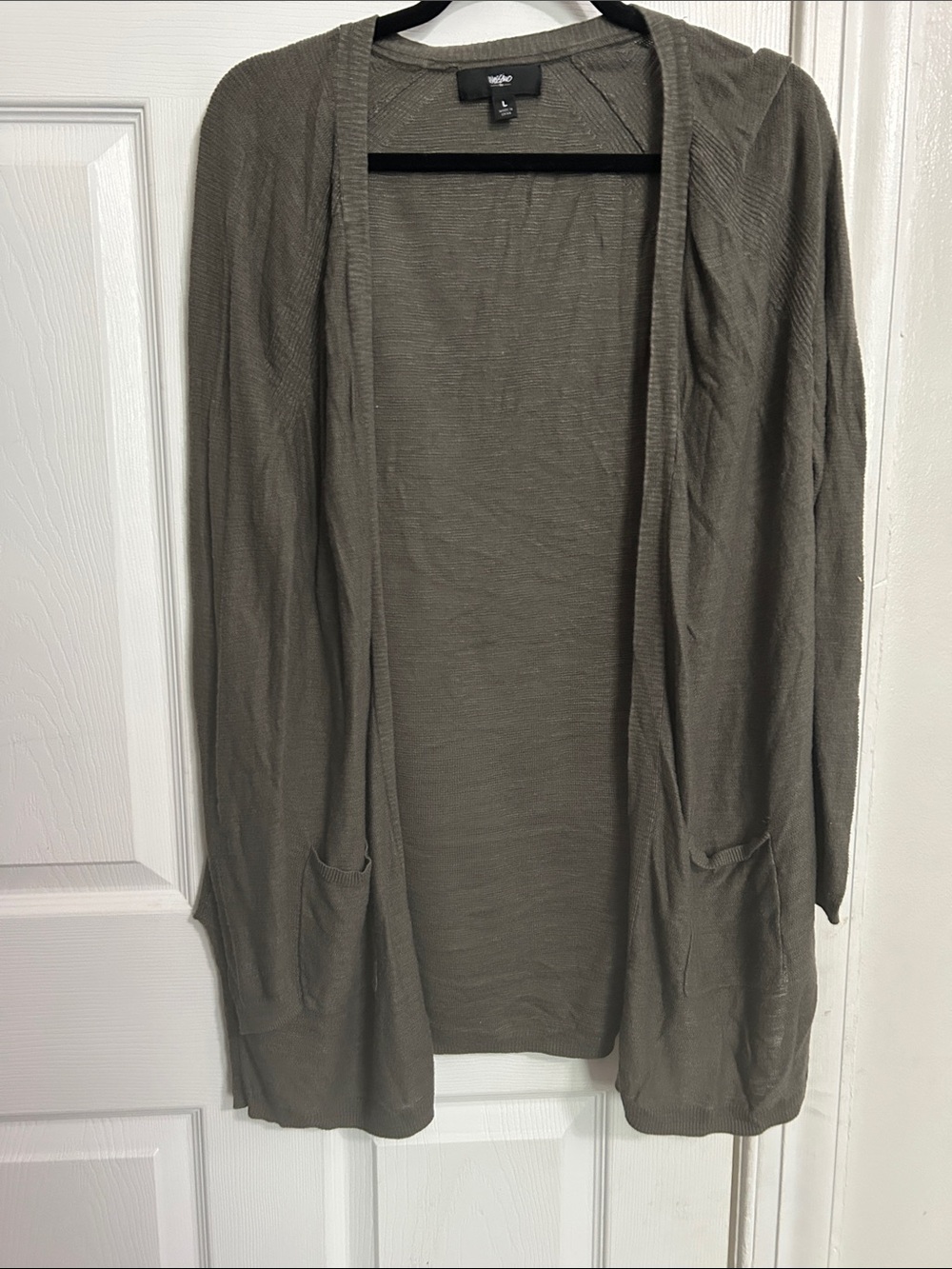 Mossimo Supply Co. Olive Green Open-Front Cardigan